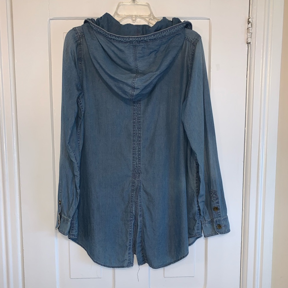 Anthropologie Hooded Chambray Jacket/Button Down - Picture 9 of 16